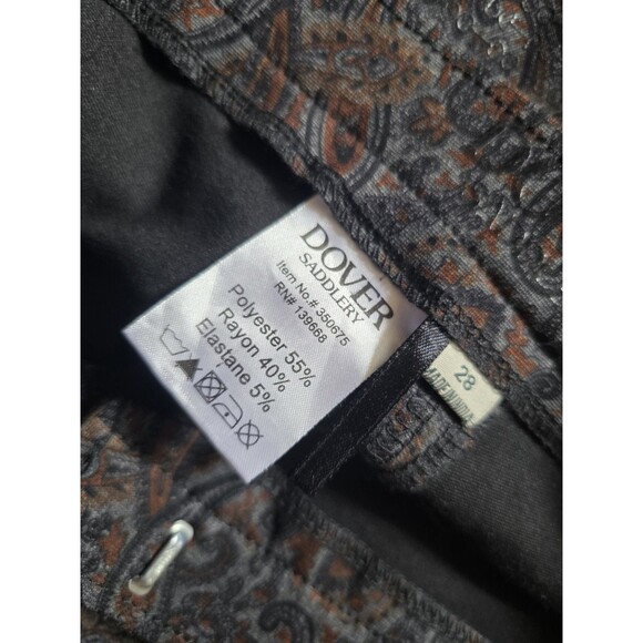 Dover Saddlery Pants Women’s Equestrian Riding Breeches Brown Paisley Size 28" - Picture 4 of 7